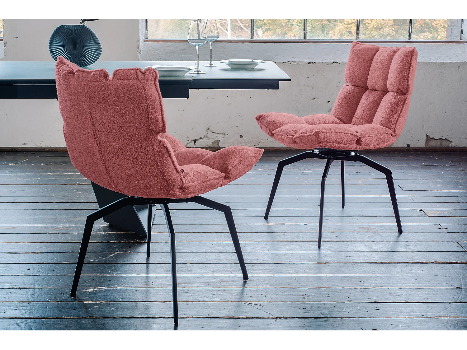 Silla - Rosa tela tejida - BARO