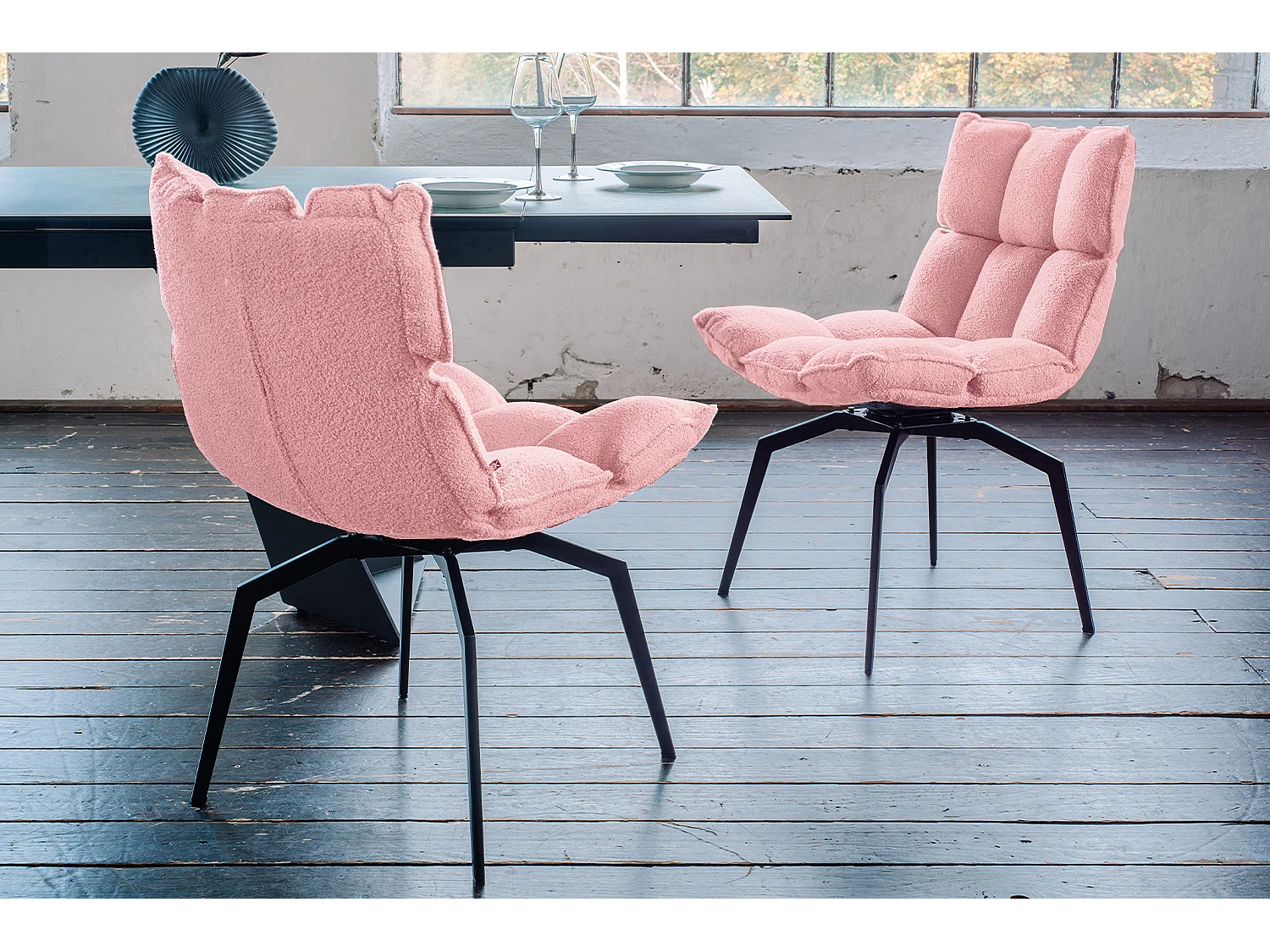 Polsterstuhl - Pink Webstoff - BARO
