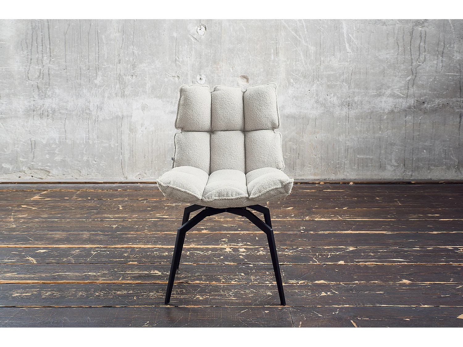 Chaise - blanc tissu tissé - BARO