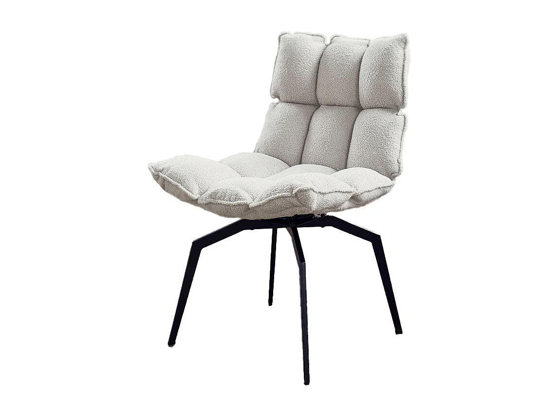 Chaise - blanc tissu tissé - BARO