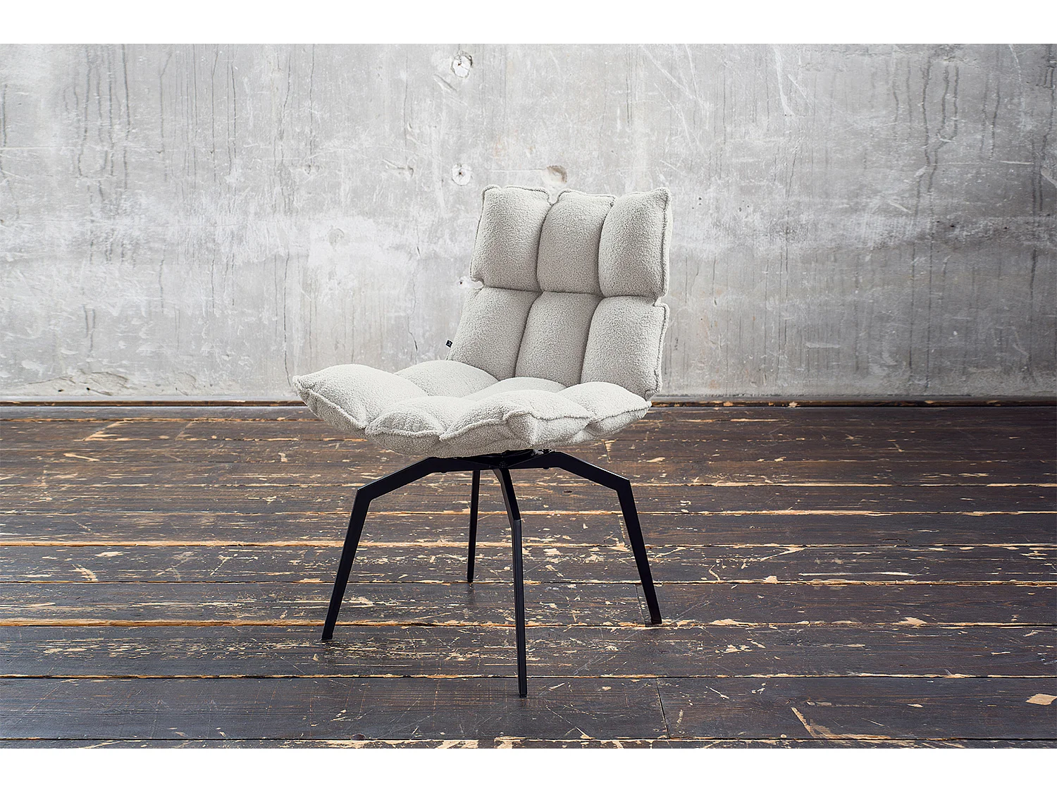 Chaise - blanc tissu tissé - BARO