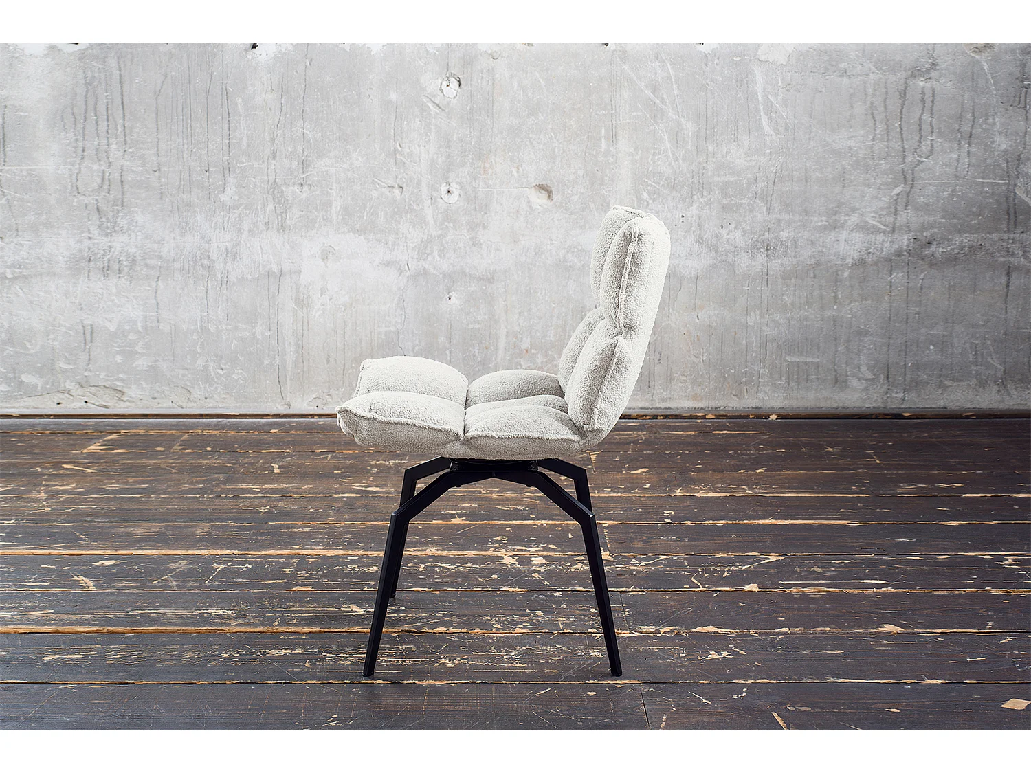 Chaise - blanc tissu tissé - BARO