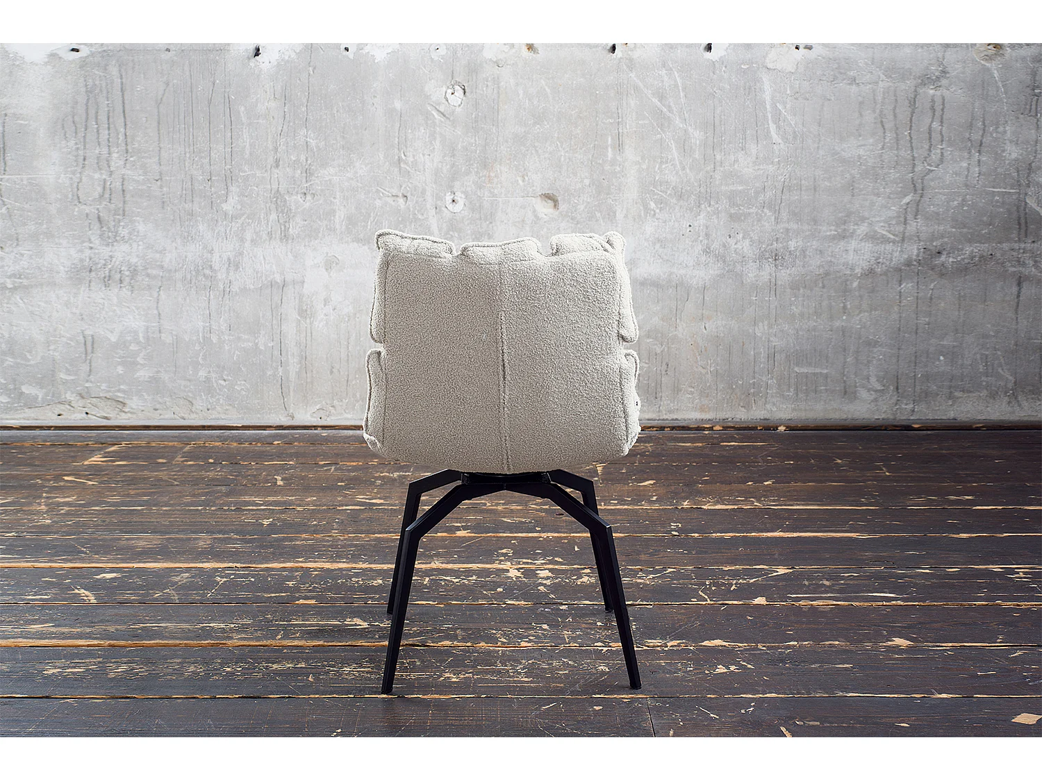 Chaise - blanc tissu tissé - BARO