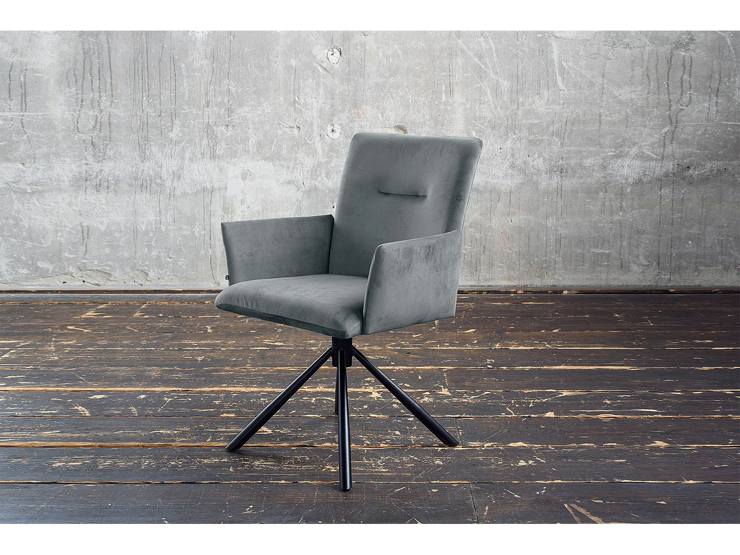 Polsterstuhl - Grau Velvet - KYRA