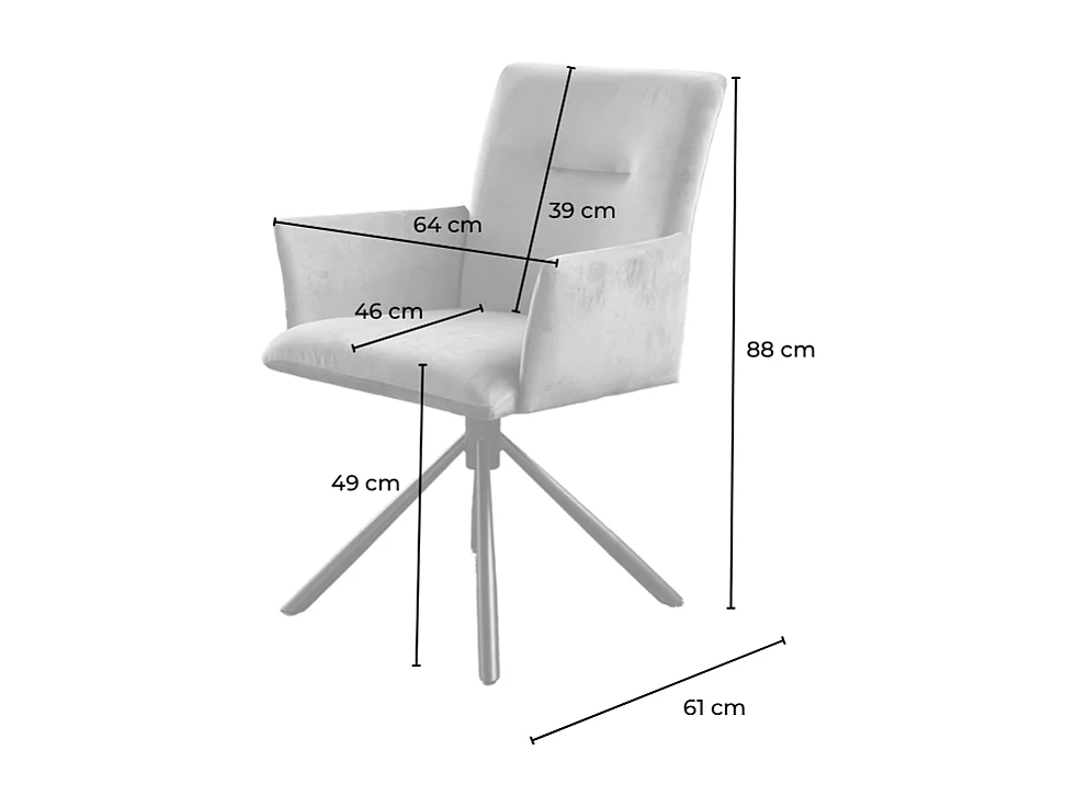 Esszimmerstuhl - Grau Velvet - KYRA