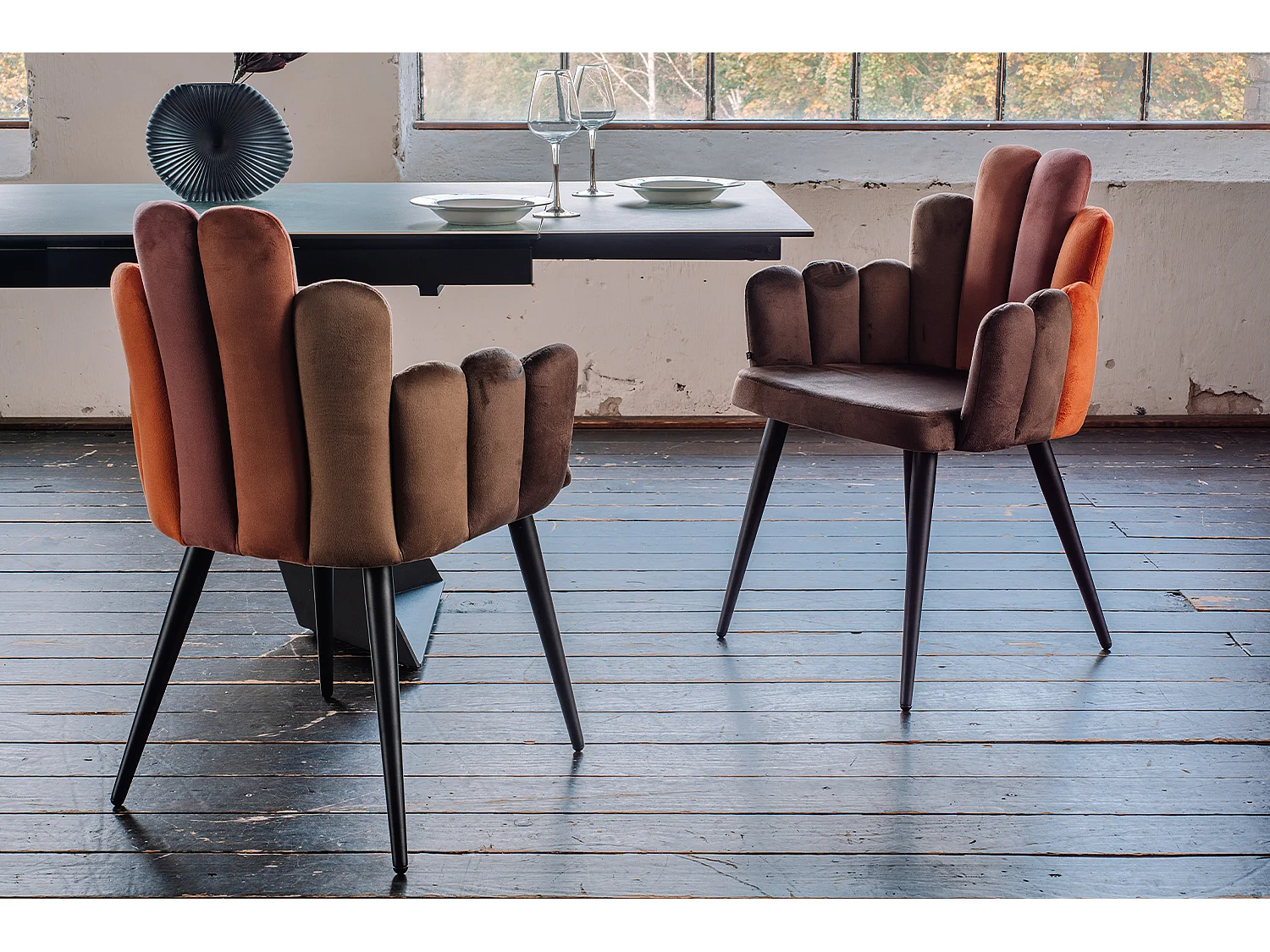 Chaise - marron Velours - FREJA