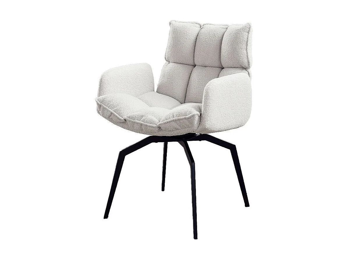 Chaise rembourrée - blanc tissu tissé - BARO