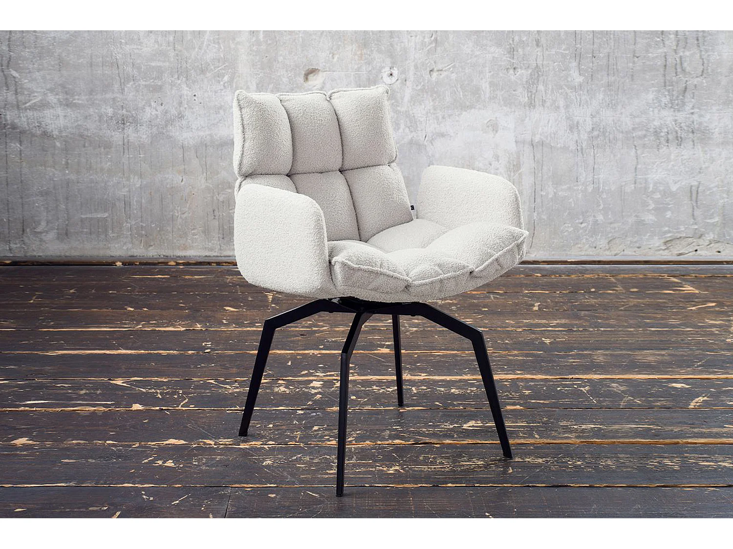Chaise rembourrée - blanc tissu tissé - BARO