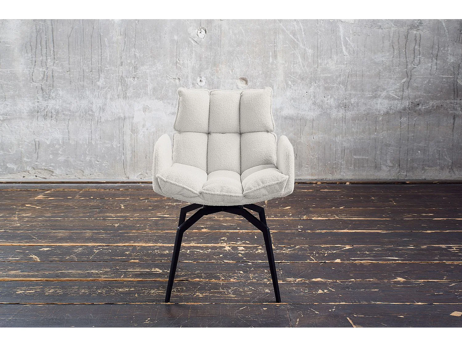 Chaise rembourrée - blanc tissu tissé - BARO
