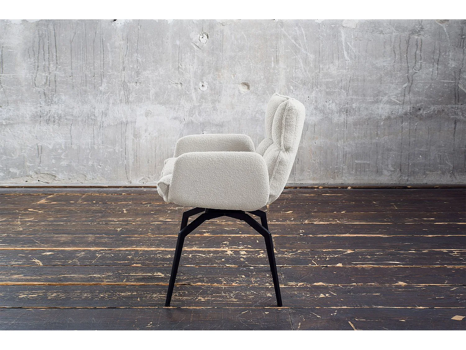 Chaise rembourrée - blanc tissu tissé - BARO