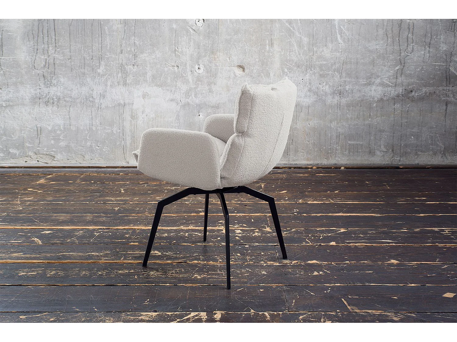 Chaise rembourrée - blanc tissu tissé - BARO
