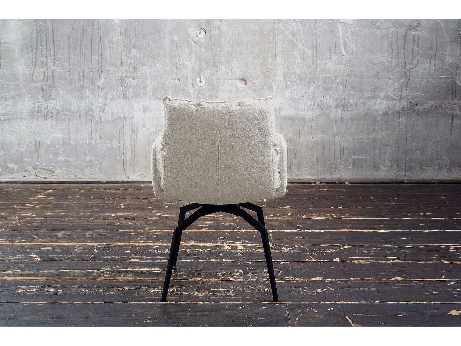Chaise rembourrée - blanc tissu tissé - BARO