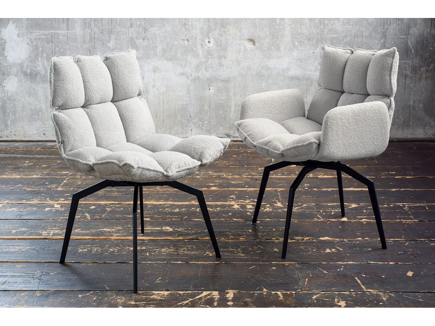 Chaise rembourrée - blanc tissu tissé - BARO