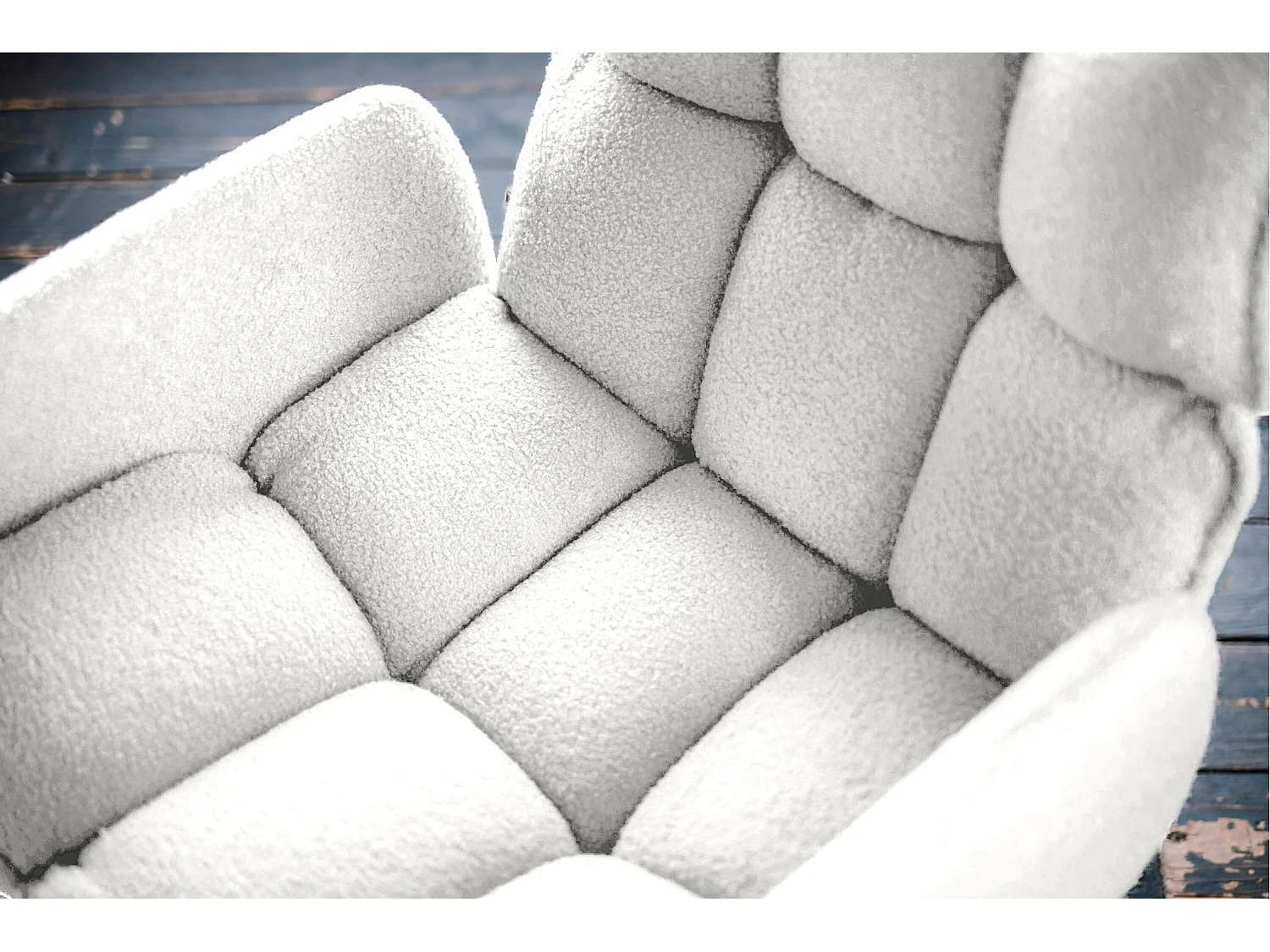 Chaise rembourrée - blanc tissu tissé - BARO