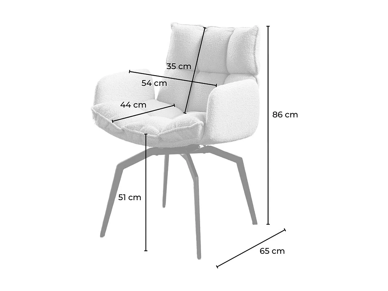 Chaise rembourrée - blanc tissu tissé - BARO