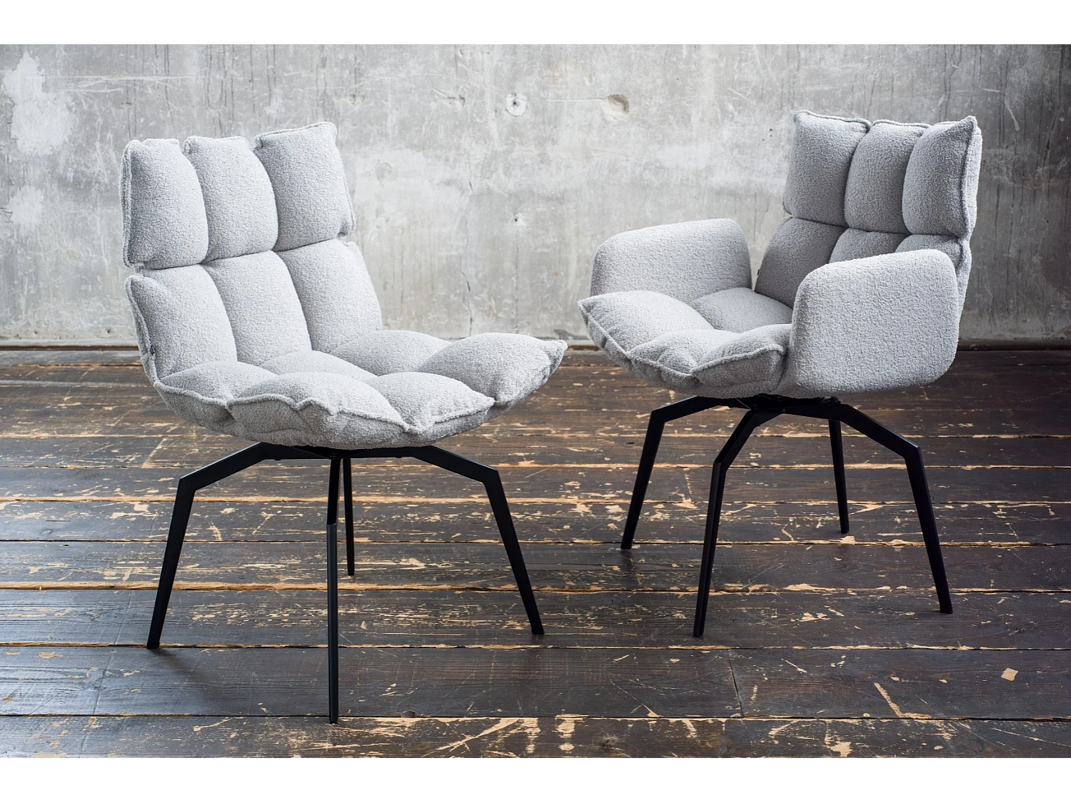 Silla - Gris tela tejida - BARO