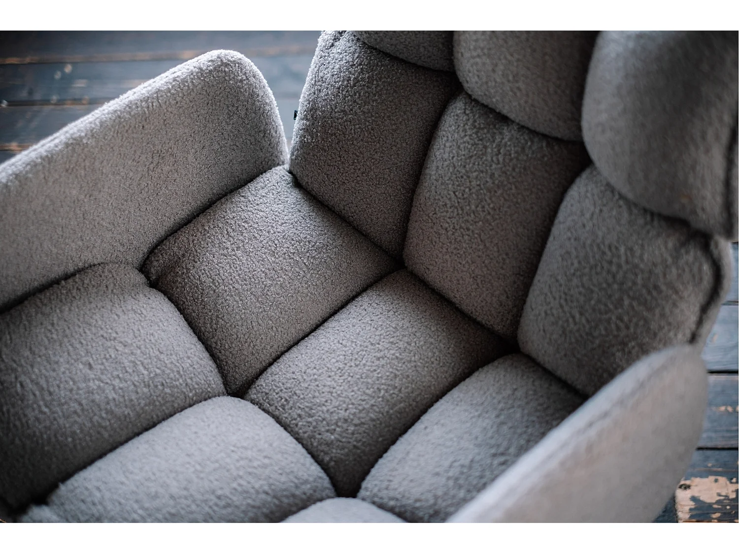 Silla - Gris tela tejida - BARO