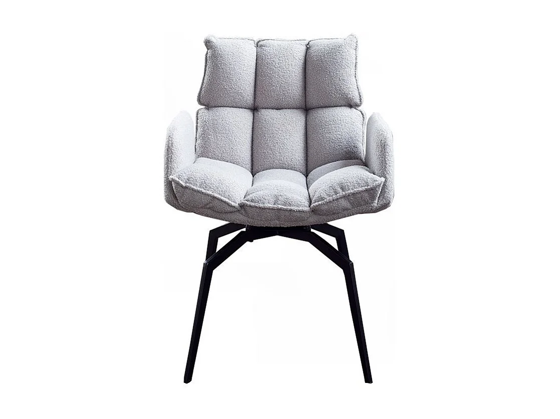 Sedia imbottita - Grigio tessuto intrecciato - BARO