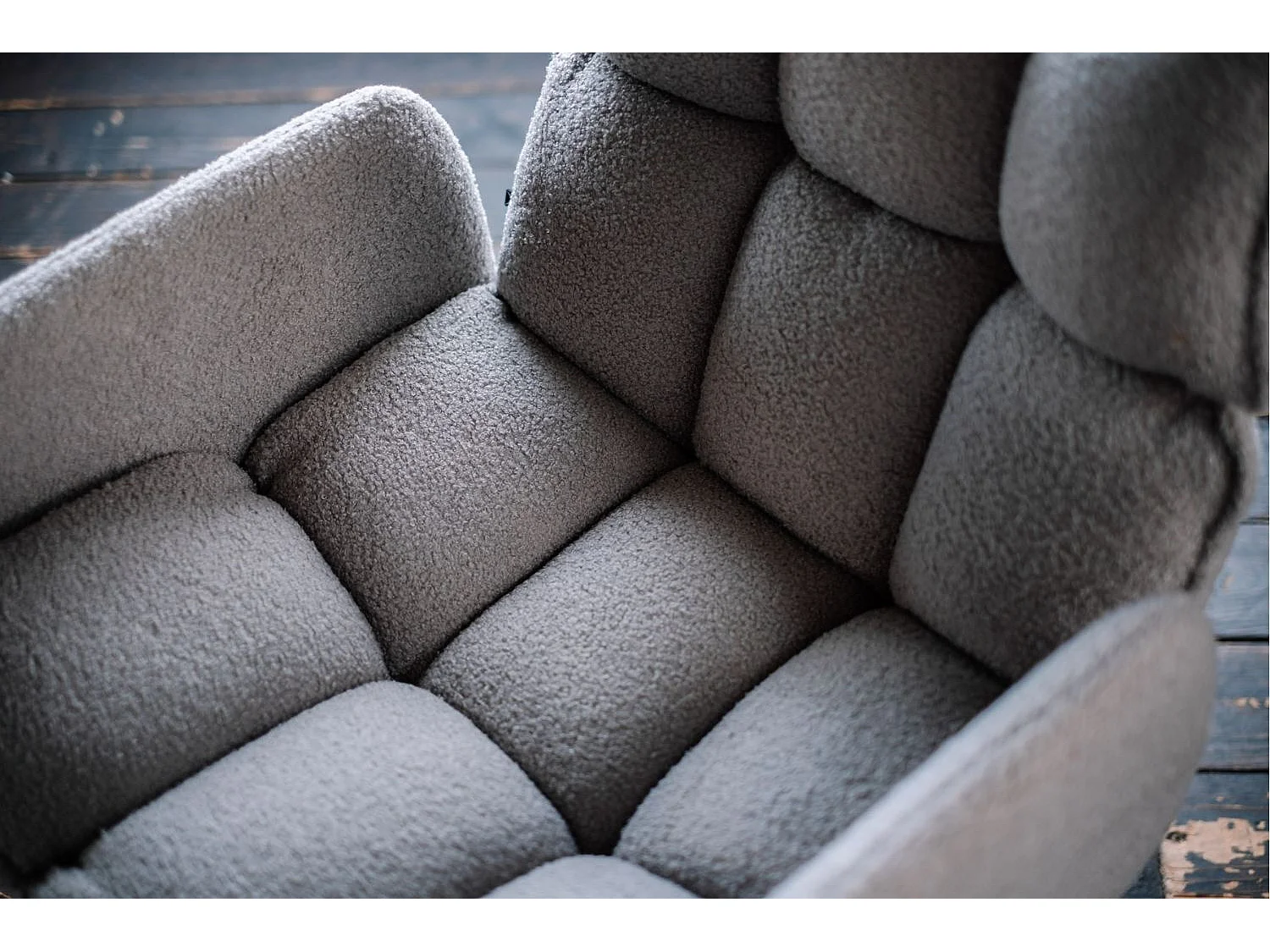 Sedia imbottita - Grigio tessuto intrecciato - BARO