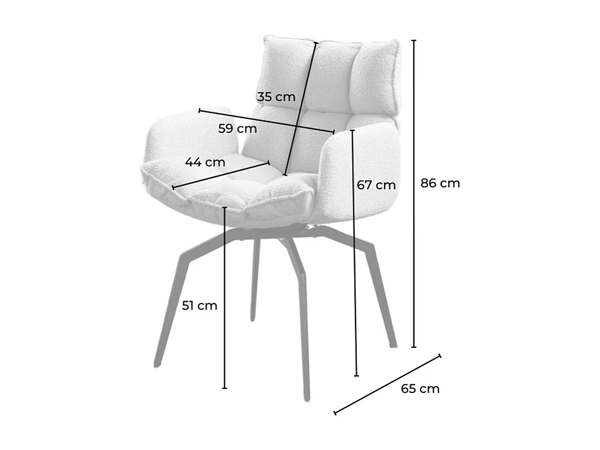 Sedia imbottita - Grigio tessuto intrecciato - BARO