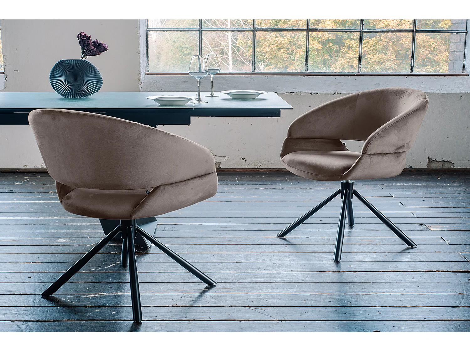 Esszimmerstuhl - Taupe Velvet - LARA