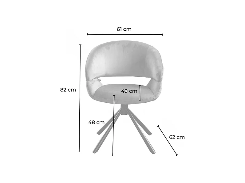 Eetkamerstoel - Taupe Fluweel - LARA