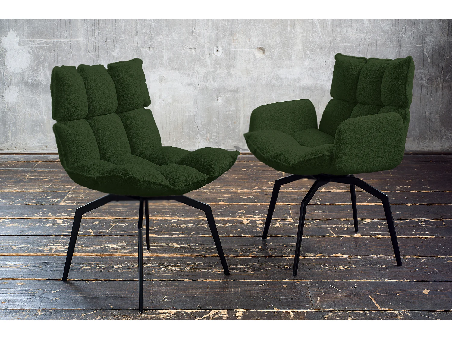 Chaise rembourrée - Vert tissu tissé - BARO