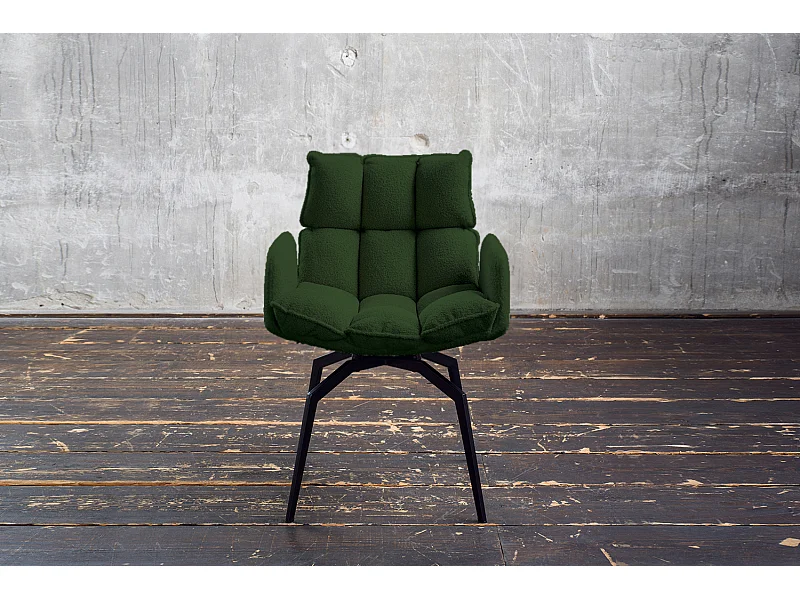 Chaise - Vert tissu tissé - BARO