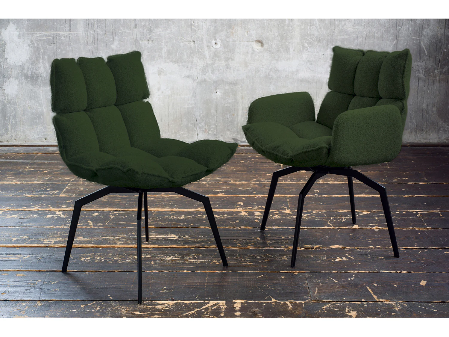 Silla - Verde tela tejida - BARO