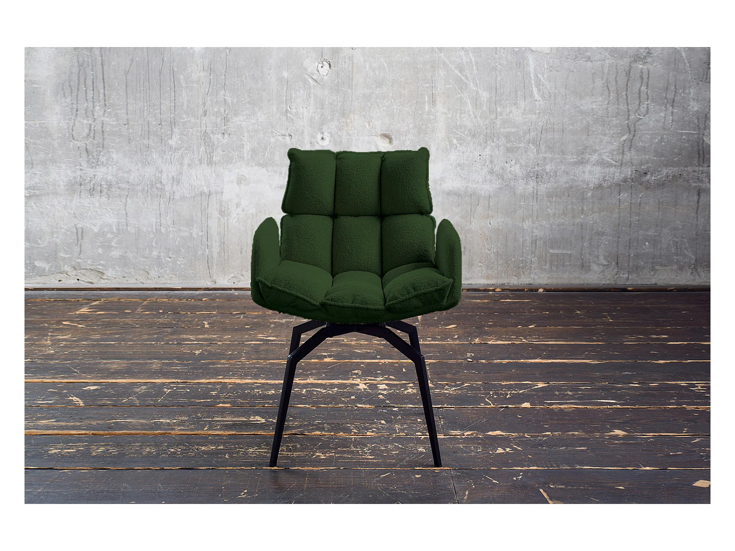 Chaise - Vert tissu tissé - BARO