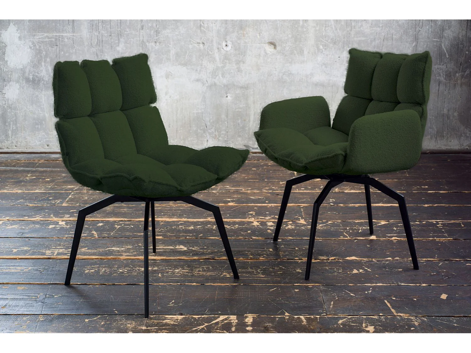 Chaise rembourrée - Vert tissu tissé - BARO