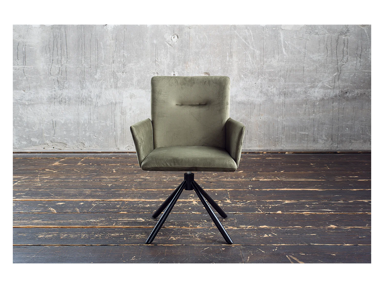 Chaise - vert foncé Velours - KYRA