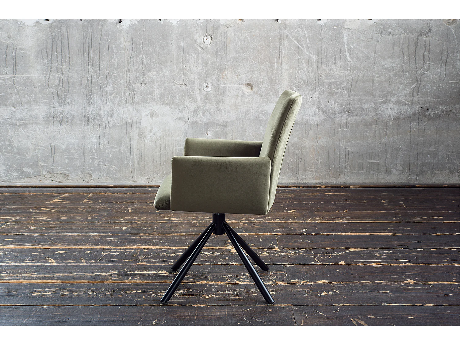Chaise rembourrée - vert foncé Velours - KYRA