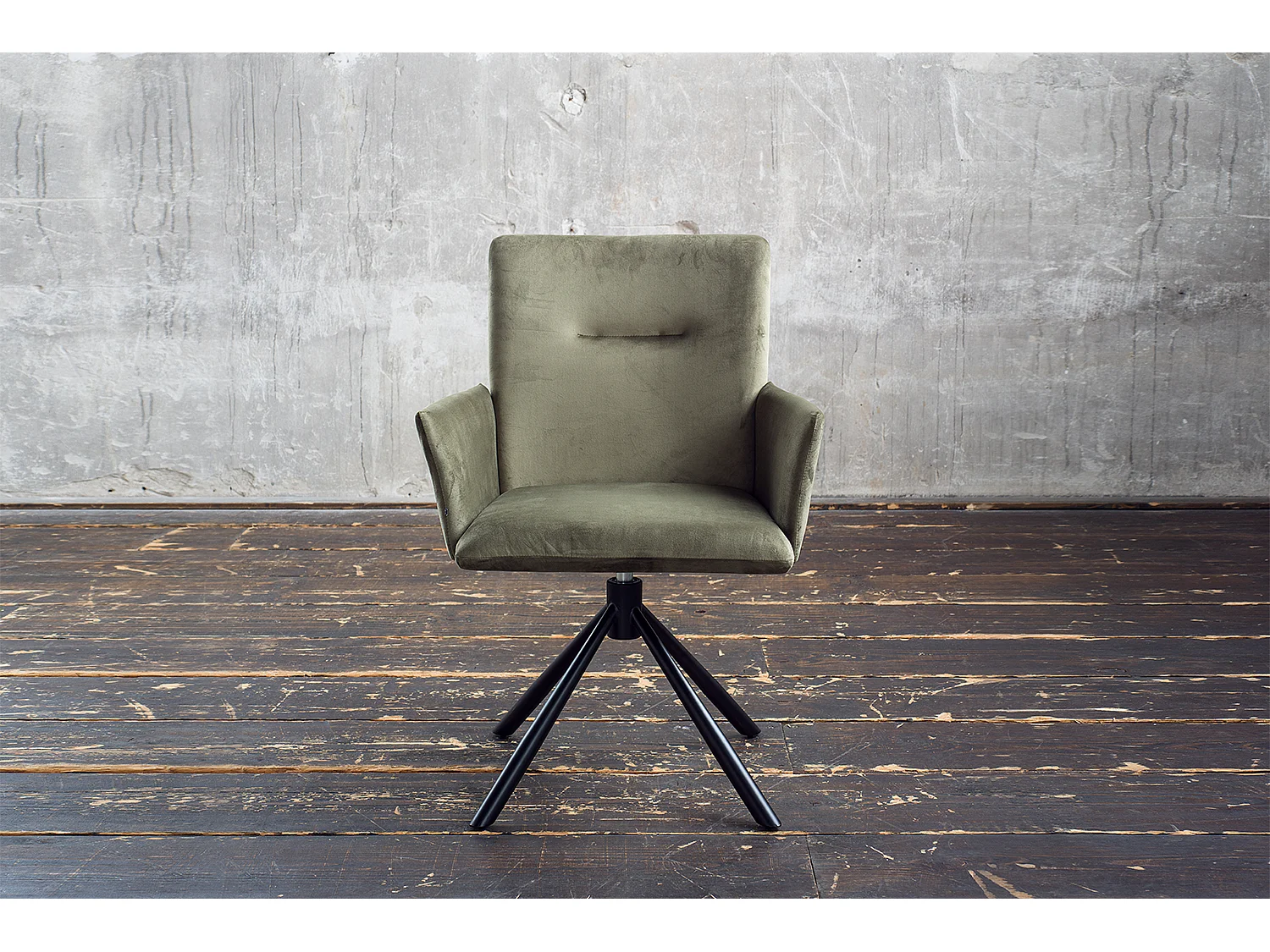 Chaise rembourrée - vert foncé Velours - KYRA
