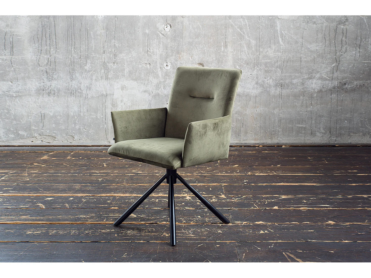 Chaise rembourrée - vert foncé Velours - KYRA