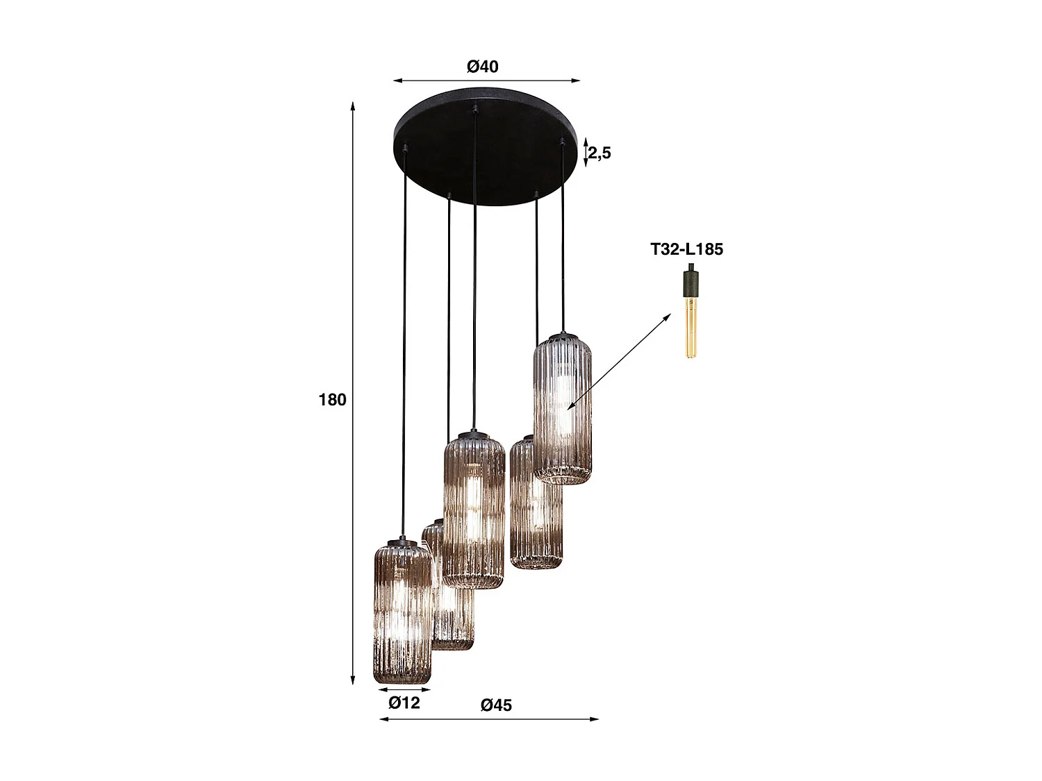 Lampe - Noir Verre - CARTOLA