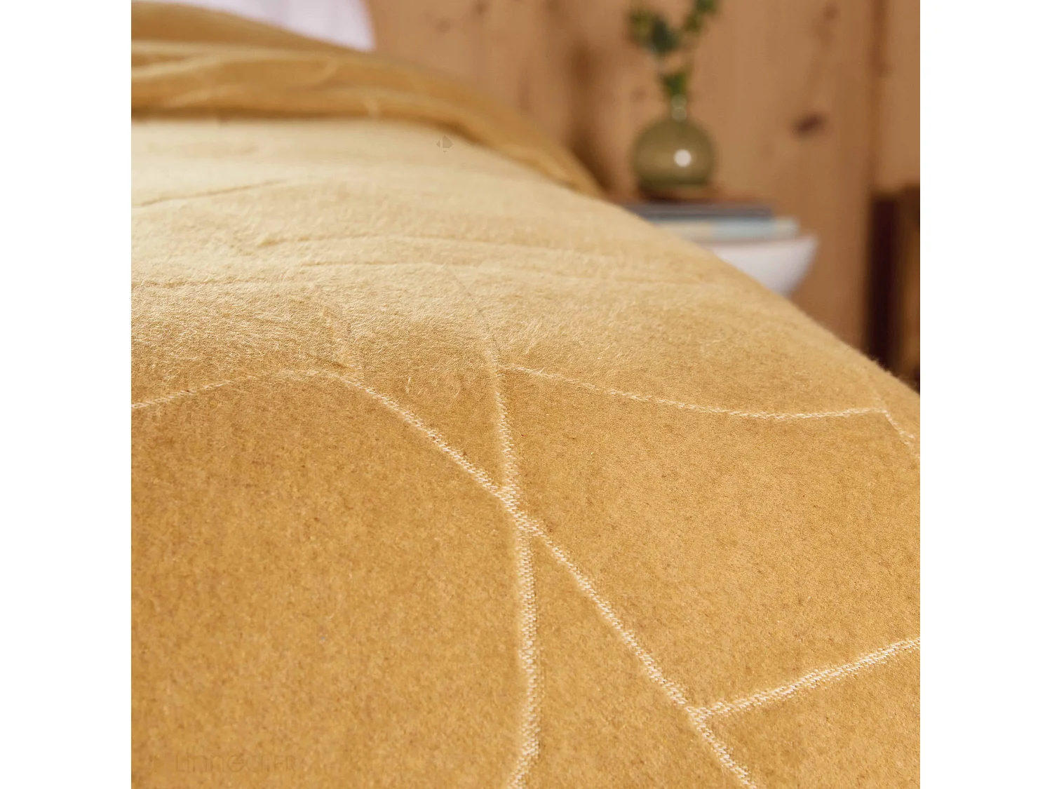 Couverture en laine mélangée 240x260 cm ATACAMA jaune ocre