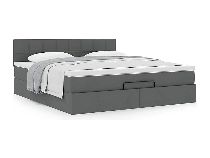 Ottoman bed met matras 160x200cm stof donkergrijs