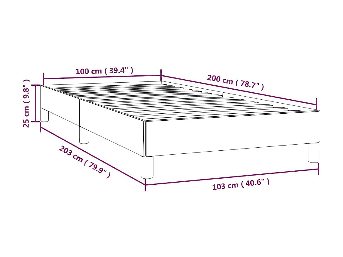 Cadre de lit Vert 100 x 200 cm Tissu