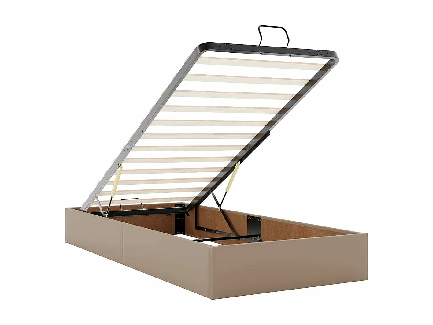 Cadre de lit ottoman sans matelas cappuccino 100x200 cm