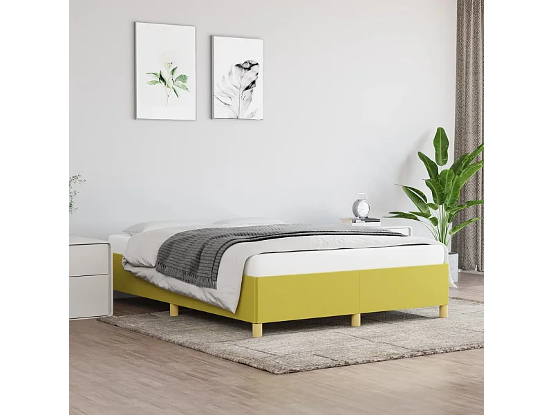 Estructura de cama de tela verde 140x190 cm