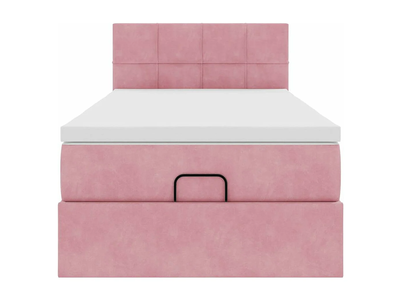 Ottoman bed met matras 100x200 cm fluweel roze