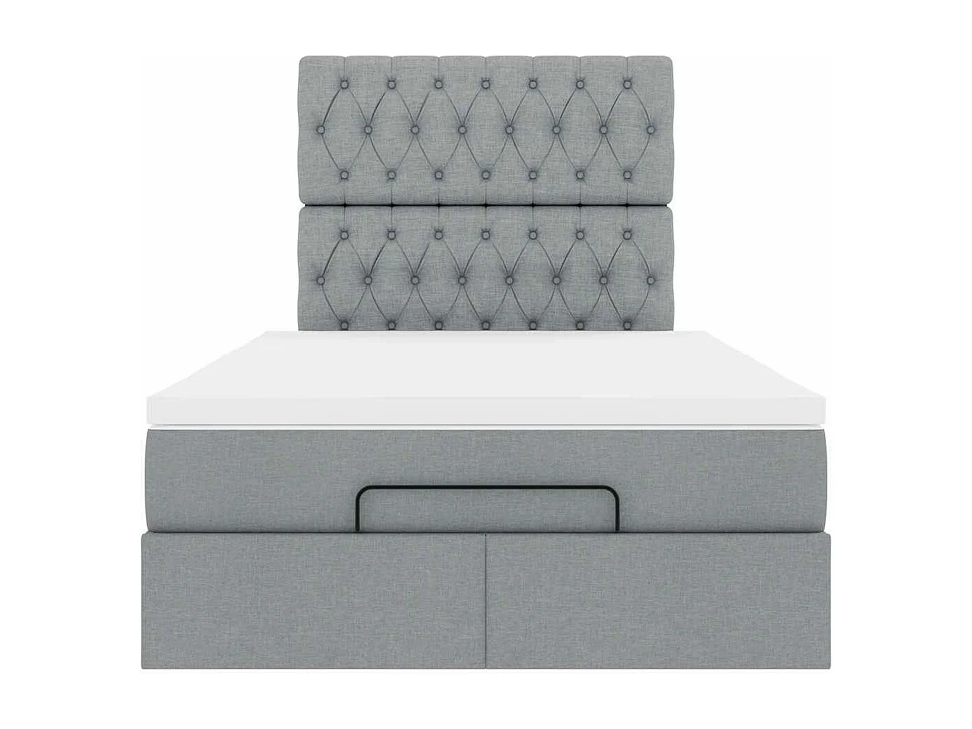 Cadre de lit ottoman et matelas gris clair 120x200 cm tissu