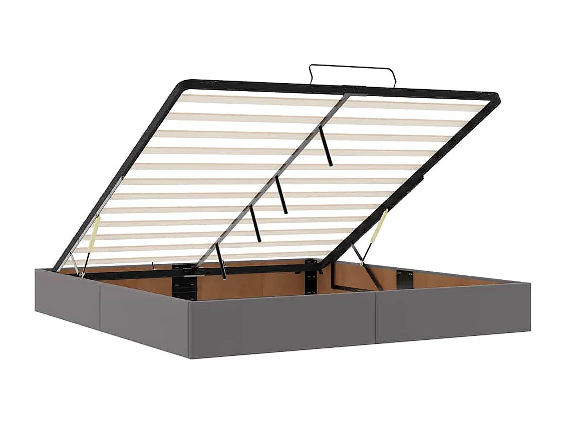 Bed poef met matrassen en LED's 160x200cm kunstleer grijs