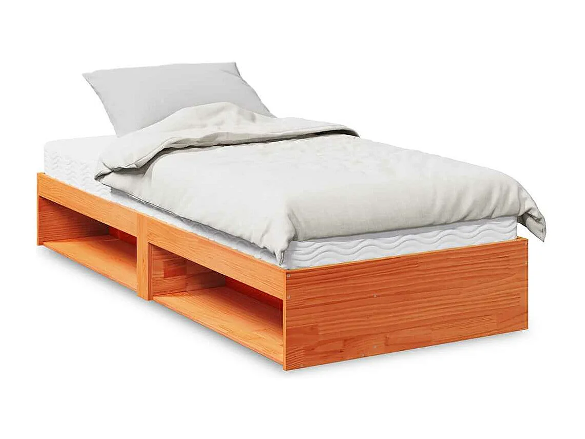Sofá-cama com colchão 90x190 cm pinho maciço castanho-mel