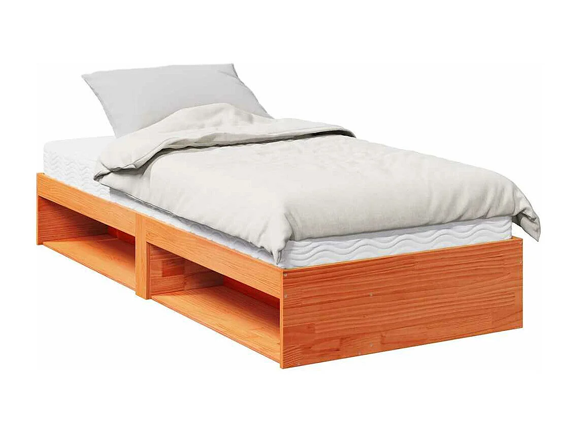 Sofá-cama com colchão 90x190 cm pinho maciço castanho-mel