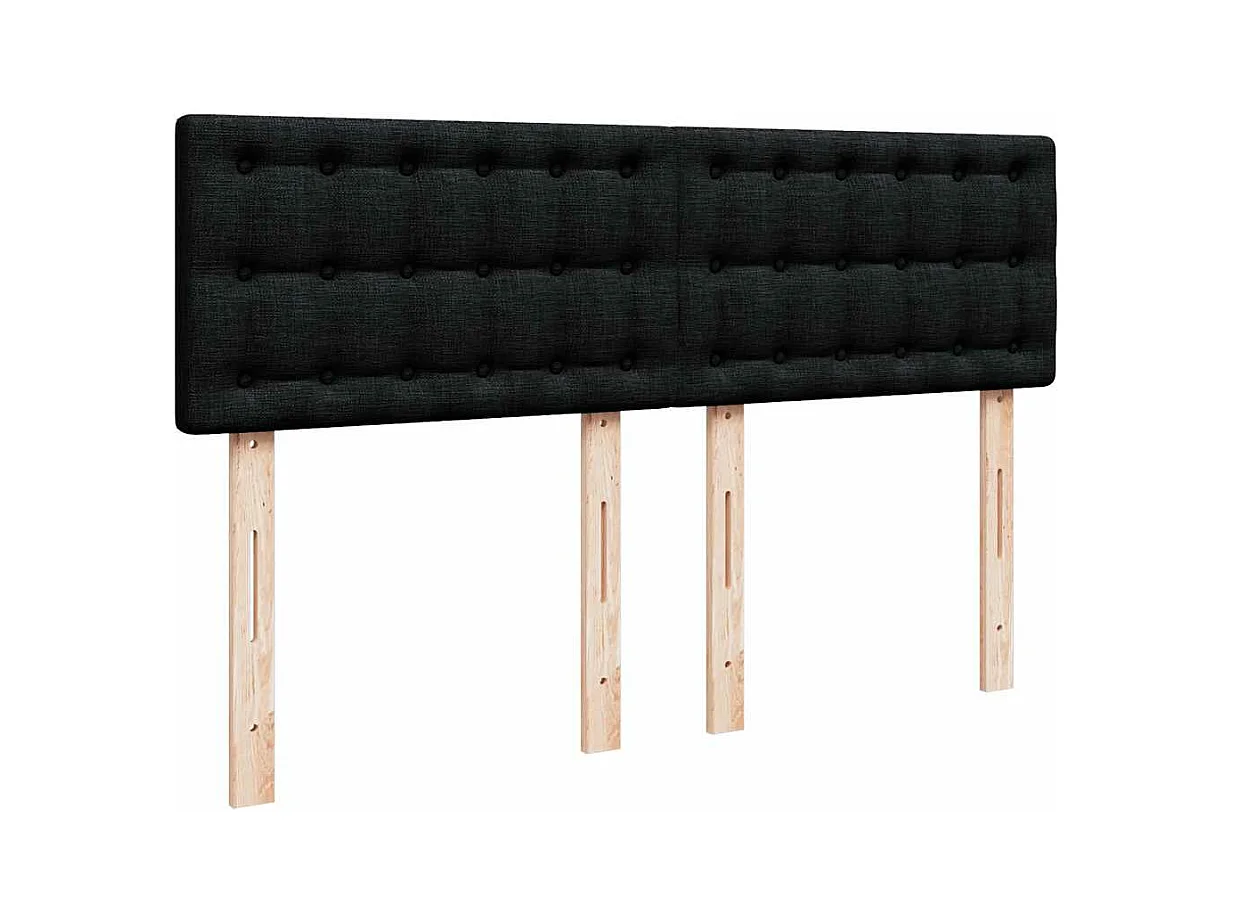 Lit ottoman avec matelas noir 140x200 cm tissu