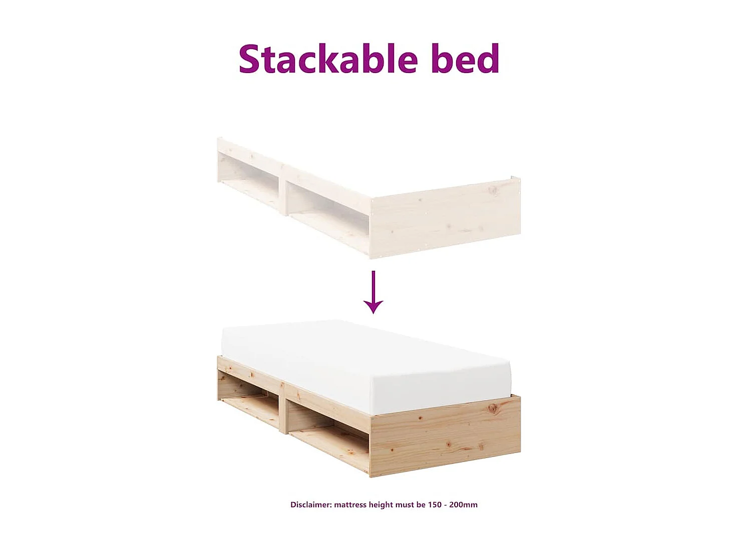 Sofá cama sin colchón madera maciza de pino 90x190 cm