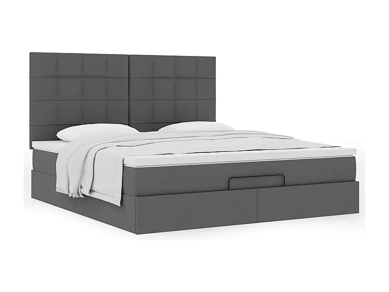 Ottoman bed met matras 180x200cm stof donkergrijs