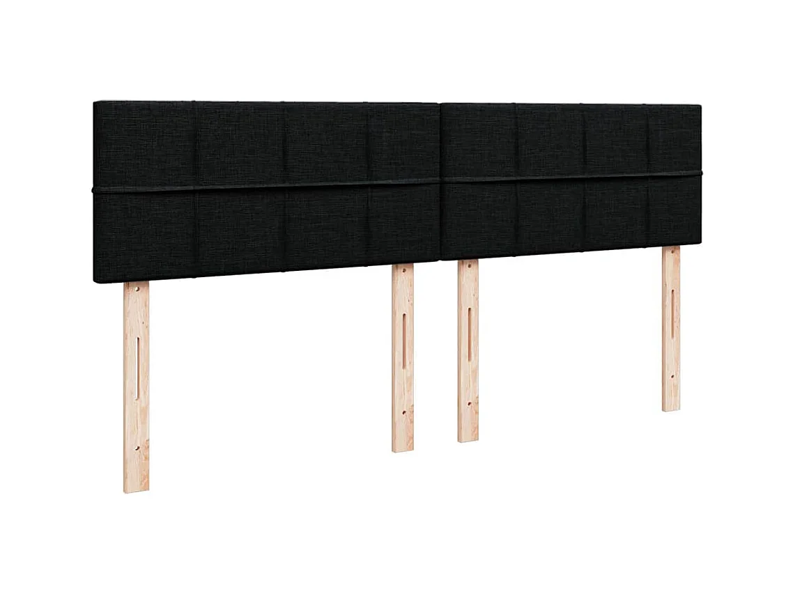 Cadre de lit ottoman avec matelas noir 160x200 cm tissu